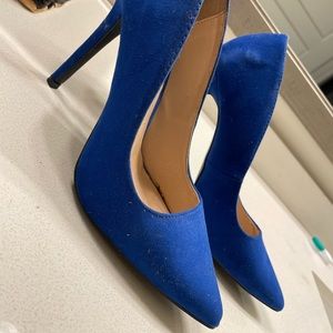Blue heels worn once size 9